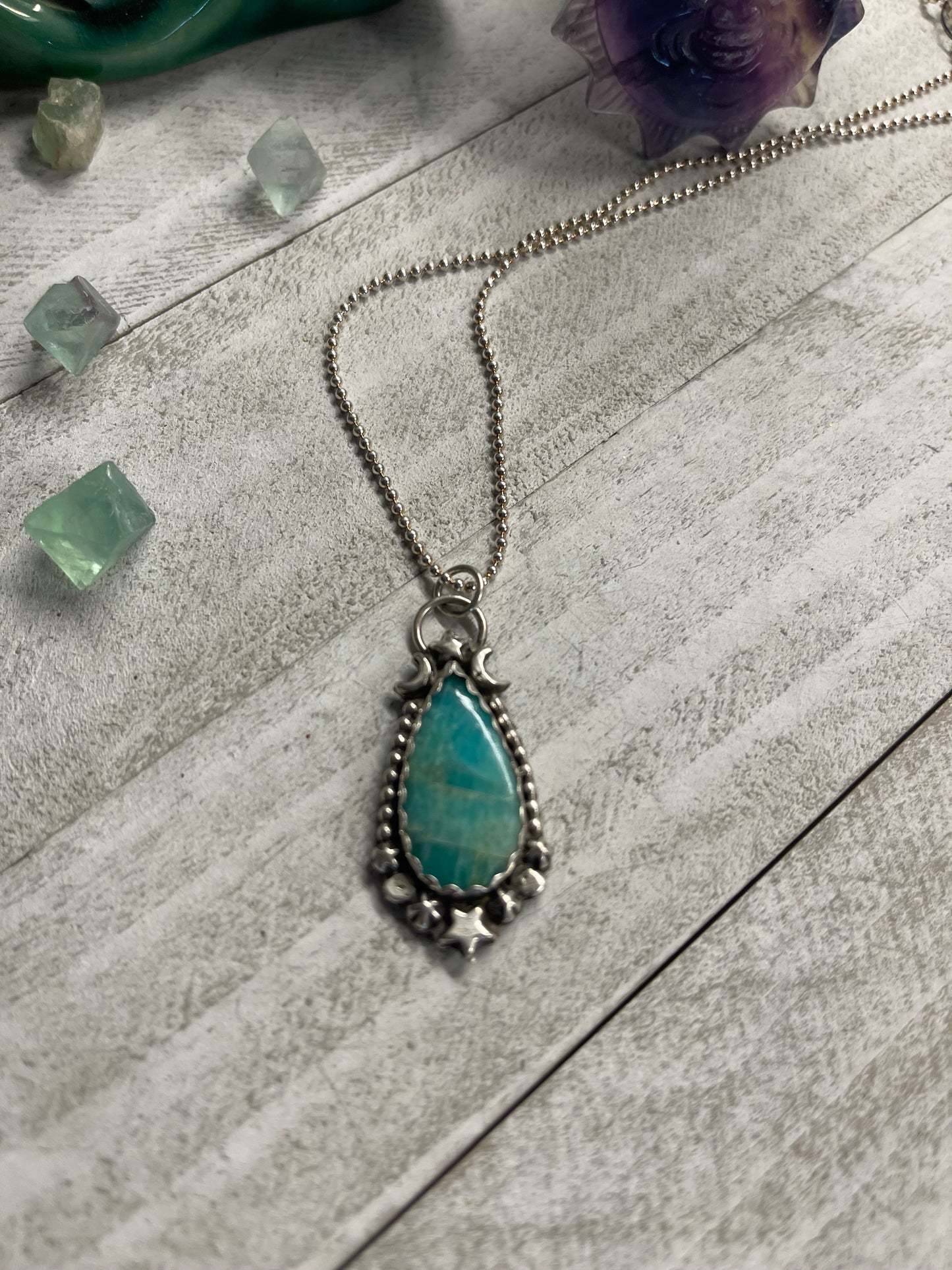 Amazonite teardrop necklace