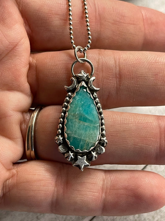 Amazonite teardrop necklace