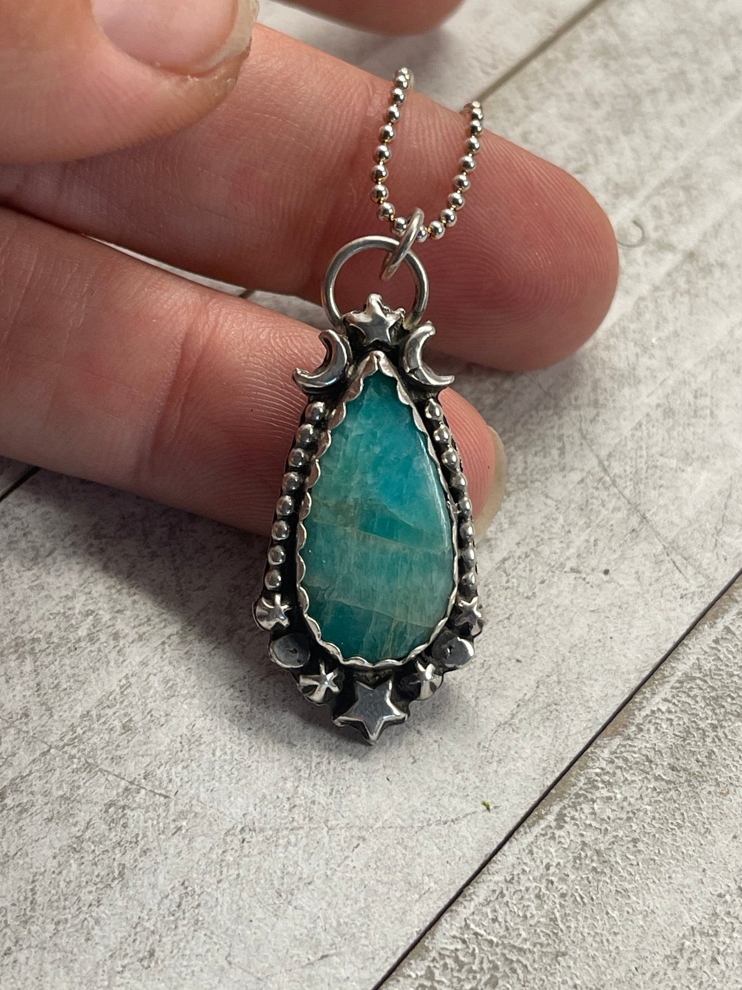 Amazonite teardrop necklace