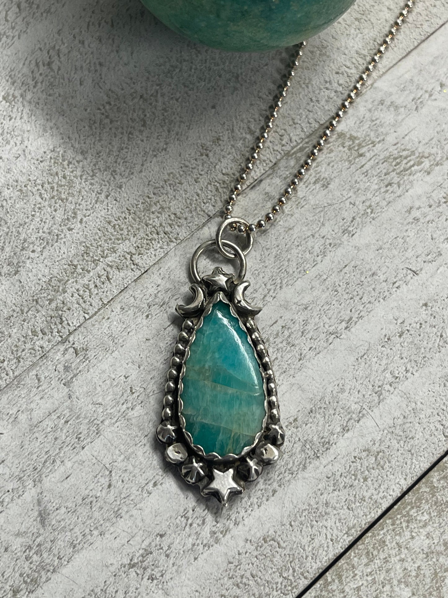 Amazonite teardrop necklace