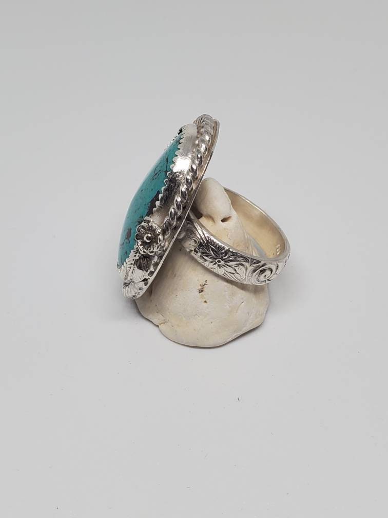 Turquoise Sterling Silver Ring, size 8 1/2