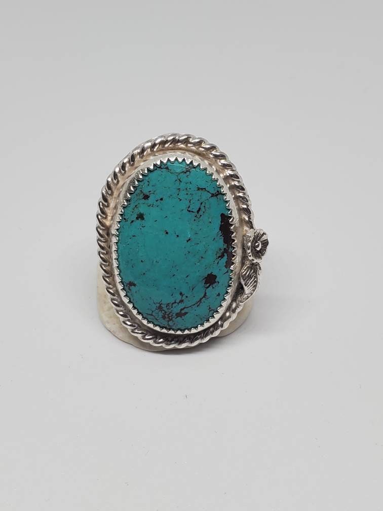 Turquoise Sterling Silver Ring, size 8 1/2