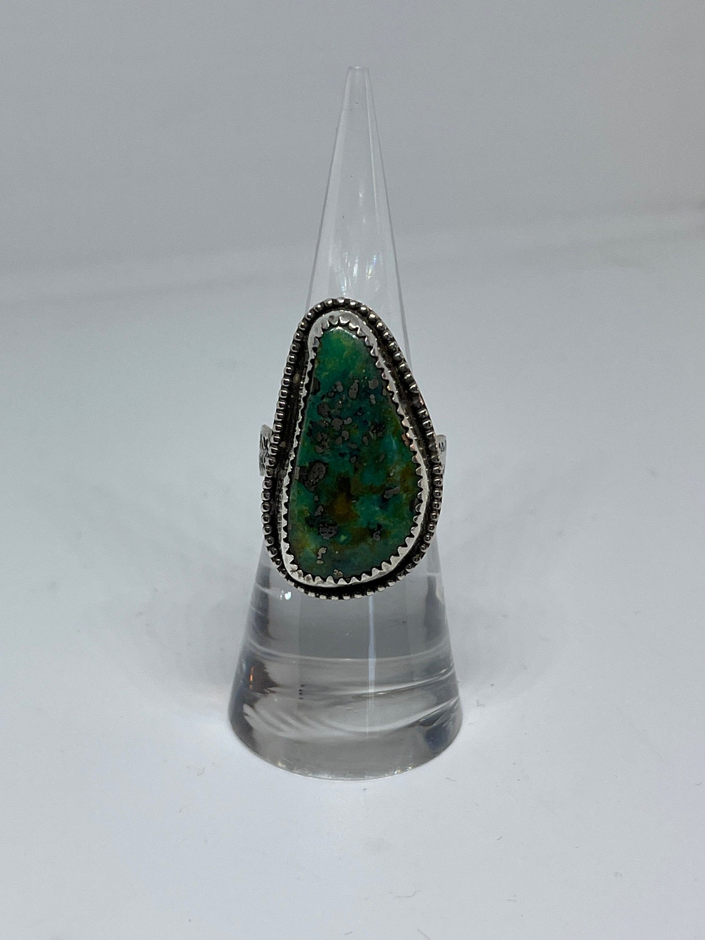 Turquoise Sonoran Gold Sterling Silver Ring, size 5 1/2