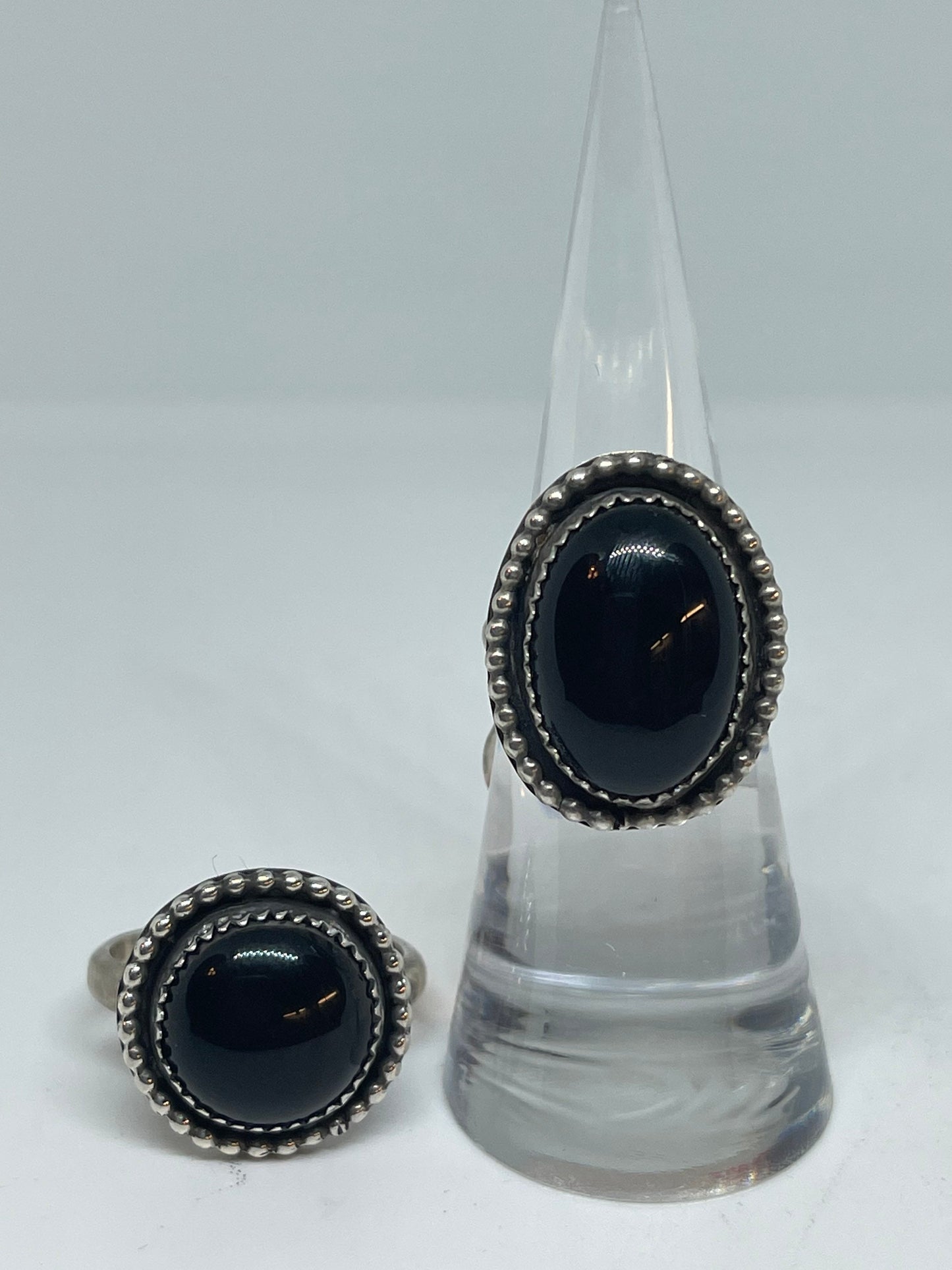 Obsidian ring size 5 sterling silver